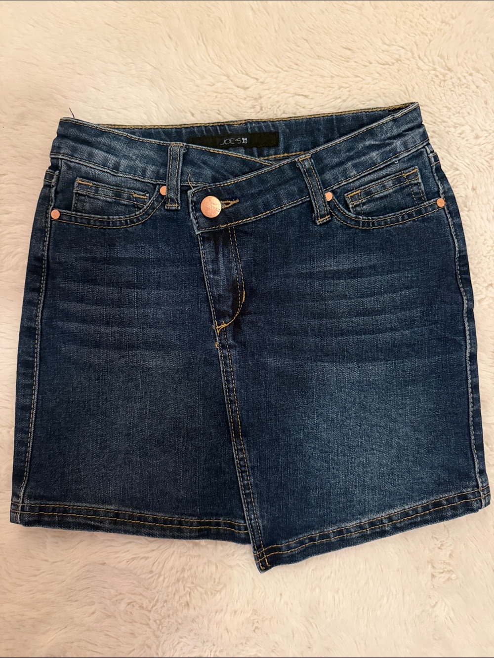 Joe’s Jeans Dark Wash Denim Skirt with Asymmetrical Front